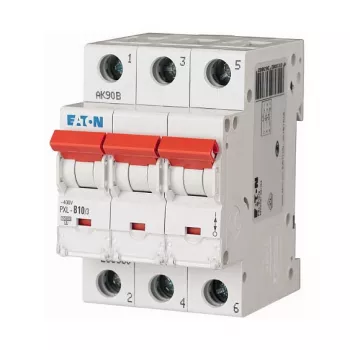 EATON PXL-C10/3 Miniatiūrinis automatinis jungiklis, 10A, 3 poliai, C kreivė, 400V, 10kA (236422)