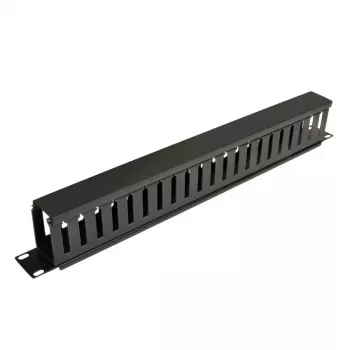 Eaton Tripp Lite Series Horizontalus kabelių tvarkytuvas stelažui (pirštų kanalas) 1URM - juodas - 1U - 19 colių