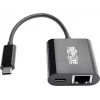 Eaton Tripp Lite U436-06N-GB-C USB-C į Gigabit Ethernet adapteris su USB-C PD įkrovimu - Thunderbolt 3 - juodas