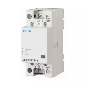 EATON Z-SCH230/25-40 montavimo kontaktoriai, 230V AC ritė, 4 polių (4 NO), 25A, 2 TE, DIN bėgelis, MPN 248847