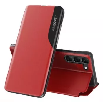 Eco Samsung Galaxy S23+ su Flip Stand Leather View dėklu, raudona
