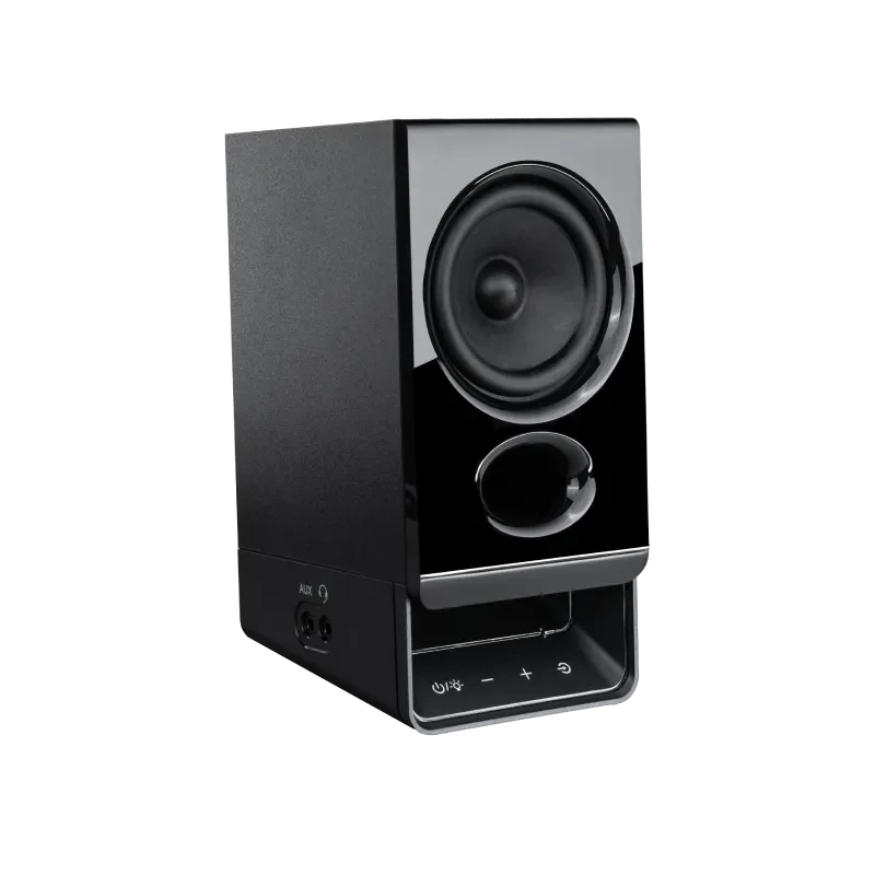 Edifier R20BT kompaktiški Bluetooth 2.0 garsiakalbiai su aplinkos šviesa, juodi
