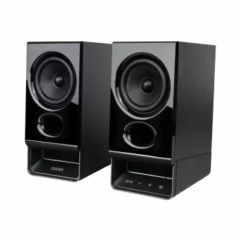 Edifier R20BT kompaktiški Bluetooth 2.0 garsiakalbiai su aplinkos šviesa, juodi