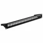 EFB 19 inch 1U Patch Panel, 24-Port, Metal, Foldable, Black RAL9005