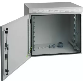 EFB Elektronik 19 inch sieninis korpusas IP55, 7U, plieninės durys, gylis 600 mm, RAL 7035 (šviesiai pilka)