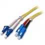 EFB Elektronik Duplex Jumper LC-SC OS2 Single-Mode Fiber Optic Patch Cable, 9/125µm, LSZH, Yellow, 2.0mm, 25m