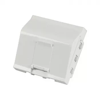 EFB ELEKTRONIK ET-25027 45x45 mm Keystone plokštelė, 1 prievadas, kampuotas lizdas, balta (RAL 9010)