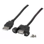 EFB-Elektronik USB 2.0 ilginimo kabelis A-A, montuojamas skydelyje, moteriškas, 1,0 m, juodas, Classic