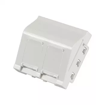 EFB ET-25028 Centrinė montavimo plokštelė 2 Keystone moduliams su kampu išvesta jungtimi, 45x45 mm