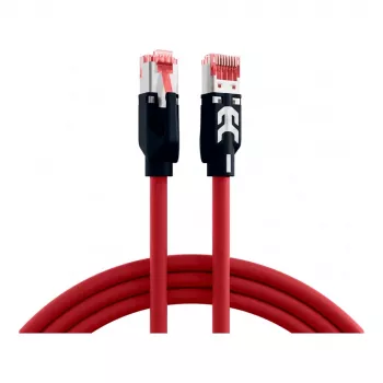 EFB RJ45 Patch Cable Cat.6A S/FTP PUR Draka UC900 TM21 Red 0,5m