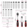 Einhell E-Case 92 dalių dirbtuvės įrankių rinkinys (370514) - Chromo Vanadžio plienas, juoda/raudona | Kur.lt