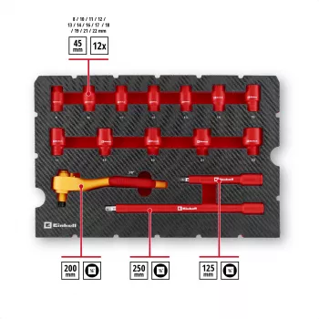 Einhell E-Case VDE Tool Case 24-piece Electrician's Set (Red/Yellow)