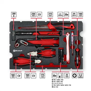 EINHELL-KWB E-Case Renovation Tool Kit, 78-Piece (Black/Red)