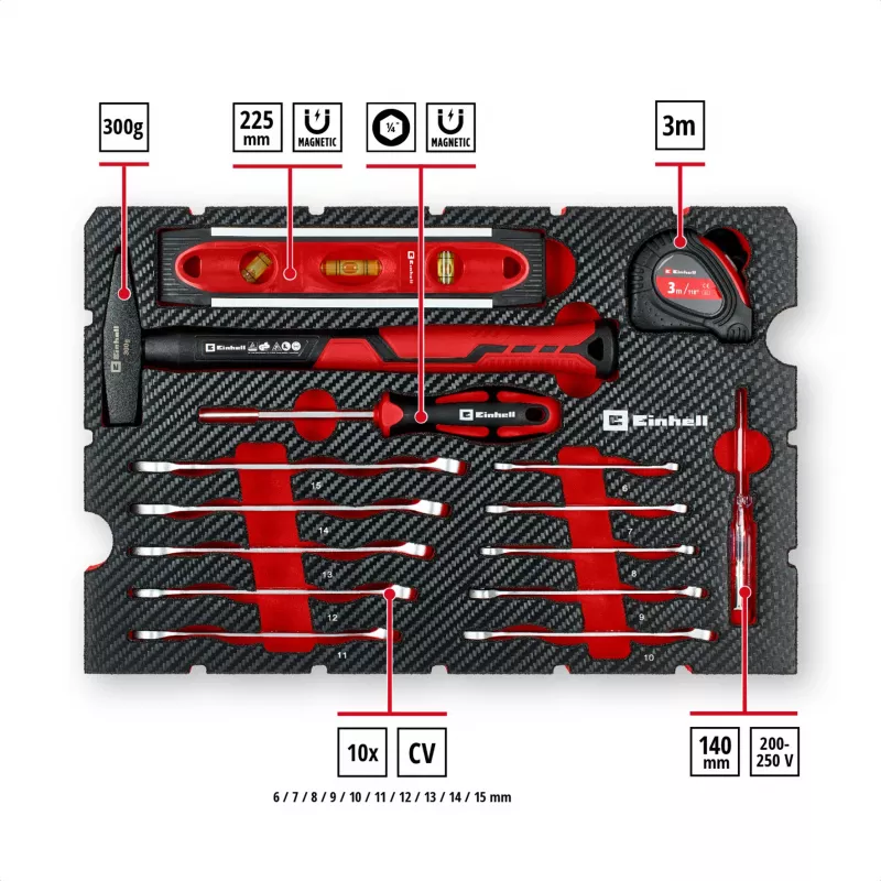 EINHELL-KWB E-Case Tool Case Moving, 79-Piece (Black/Red)