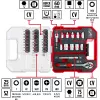 EINHELL-KWB Lizdų ir antgalių rinkinys 1/4 colio, 37 dalių L-CASE dėkle