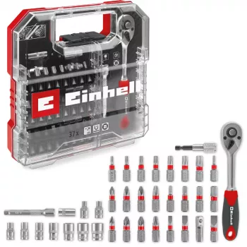 EINHELL-KWB Lizdų ir antgalių rinkinys 1/4 colio, 37 dalių L-CASE dėkle