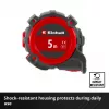 Einhell-KWB matavimo juosta, 5 m (juoda/raudona)