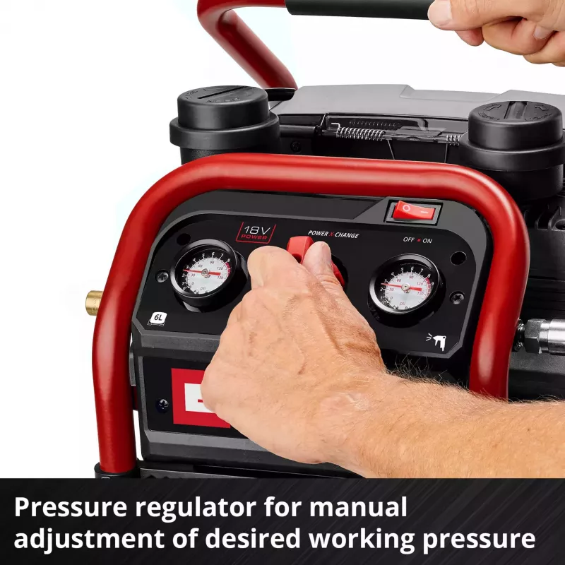 EINHELL Power X-Change belaidis oro kompresorius SILENZZO 18/160, 18V (raudonas/juodas, be akumuliatoriaus ir įkroviklio)