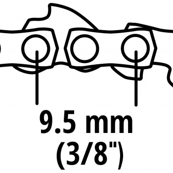Einhell atsarginė grandinė 4501754, skirta GC-LC 18 Li ir GE-LC 18 Li akumuliatoriniams grandininiams pjūklams, 3/8 colio LP žingsnis, 1,3 mm griovelio plotis, 40 varomųjų grandžių, 25 cm juosta, pusiau skeltukinis