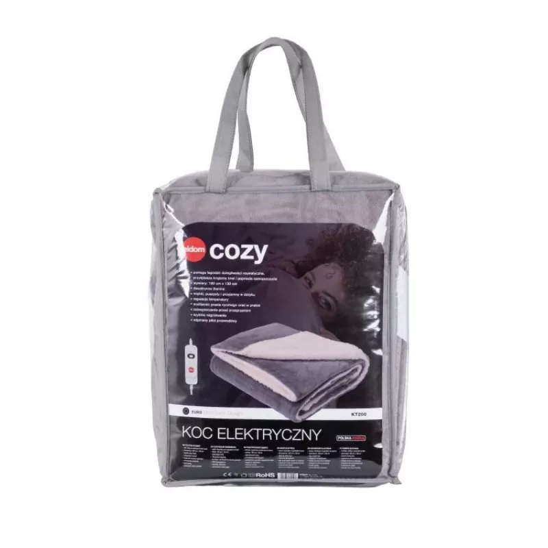 ELDOM KT200 Cozy elektrinis paklotas 150 x 80 cm pilkas, 60W, 3 šilumos lygiai