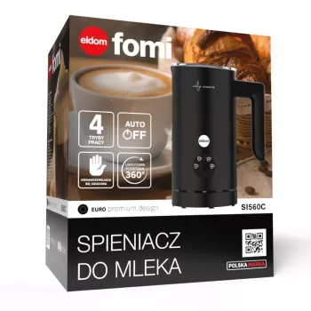 ELDOM SI560C pieno plakiklis juodas - 500W automatinis karšto ir šalto plakimo, 300ml šildymo, nerūdijantis plienas