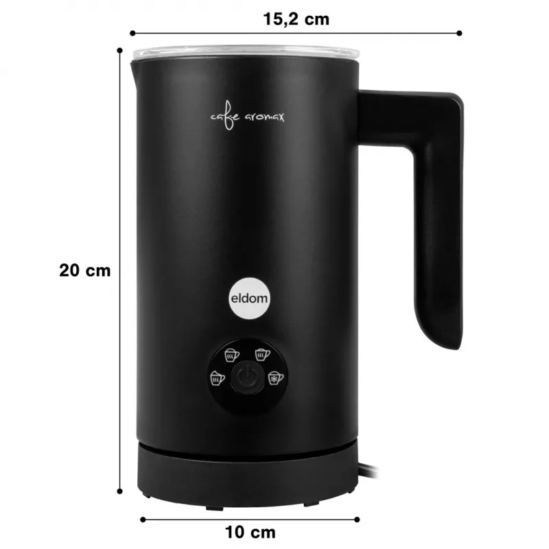 ELDOM SI560C pieno plakiklis juodas - 500W automatinis karšto ir šalto plakimo, 300ml šildymo, nerūdijantis plienas