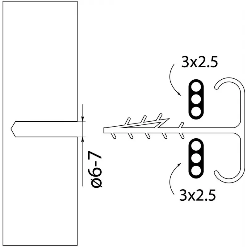 Elektro-Plast Opatówek USMP-3 BIS greito montavimo plokščias laikiklis 16,5 mm kabeliui/vamzdžiui, baltas, 100 vnt.