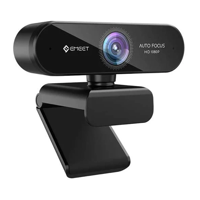 EMEET SmartCam Nova Webcam – 1080p Full HD, dvigubas mikrofonas su AI triukšmo slopinimu, privatumo užsklenda, USB