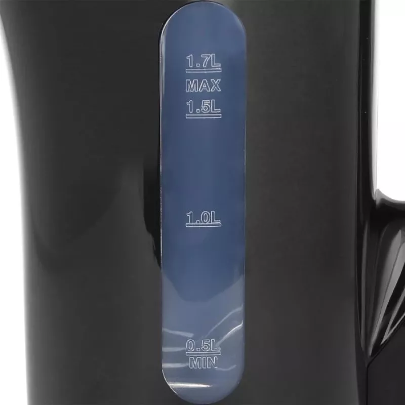 Emerio WK-123483 elektrinis virdulys 1,7 l, juodas, 2200 W, belaidis su vandens lygio indikatoriumi