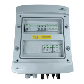 EMITER EM-1102N_DCAC PV nuolatinės ir kintamos srovės skirstomasis įrenginys, hermetiškas IP65 su Noark apsaugos nuo viršįtampių įtaisais ir diferencine srove