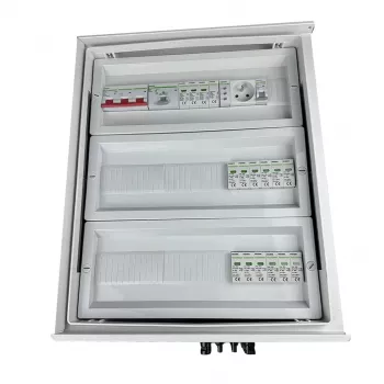EMITER EM-854N DCAC hermetinis IP66 kombinatorius su DC ir AC apsauga nuo viršįtampių, 5 stringų įėjimai, 5 MPPT, 100A 3 fazės
