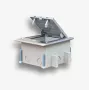 EMITER Floor Box 6M IP66 – Grindinė dėžė 22,5x45 mm (45x45 mm) standartiniams lizdams, atverčiamu dangčiu