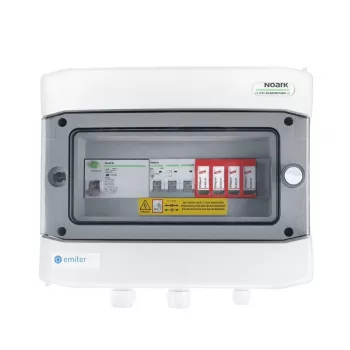EMITER EM-276_AC Jungiamasis AC hermetinis IP65 skirstytuvas su Dehn 2 tipo viršįtampio apsaugos įtaisu, 25A 3F, RCD A tipo 40A/300mA