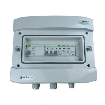 EMITER Switchgear Attached AC Hermetic IP65 EMITTER su apsauginiu nuo viršįtampių Noark Type 1+2, 50A 3 fazės, RCD Type A 63A/300mA