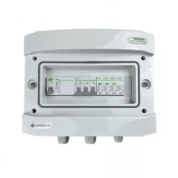 EMITER Switchgear Attached AC Hermetic IP65 EMITTER su viršįtampio ribotuvu AC Noark Type 1+2, 40A 3 fazės, RCD Type A 63A/300mA