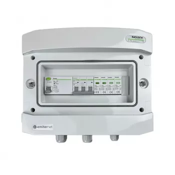 EMITER Switchgear Attached AC Hermetic IP65 su apsauginiu skyriklio įtaisu AC Noark Type 2, 40A 3-fazių, RCD Type A 63A/300mA