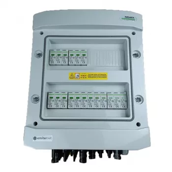 EMITER Switchgear Attached DC Hermetic IP65 EMITTER su Noark 1000V Type 1+2 nuolatinės srovės apsaugos nuo viršįtampių įtaisu, 6x PV eilutė, 6x MPPT