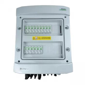 EMITER Switchgear Attached DC Hermetic IP65 EMITTER su Noark 1000V Type 2 DC apsauga nuo viršįtampių, 5x PV eilutė, 5x MPPT