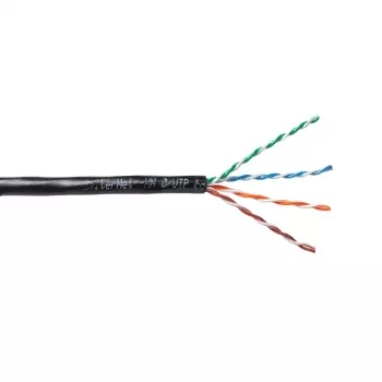 EmiterNet Outdoor Gel-Filled UTP Cat.5e Cable, Solid Copper, 4x2x0.5mm, PE Jacket, Black, 305m