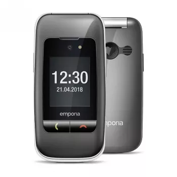 Emporia ONE V200i atlenkiamas telefonas, 2,31 colio ekranas, dviguba SIM, SOS mygtukas, Space Grey/Silver