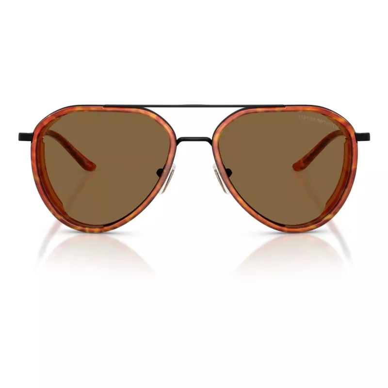 EMPORIO ARMANI EA2163-3001OR Vyriški Akiniai nuo Saulės – Blizgus Juodas Rėmas, Tamsiai Pilki Lęšiai, 56 mm