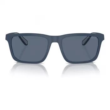 EMPORIO ARMANI EA4219-576380 Vyriški stačiakampiai akiniai nuo saulės – matinio juodo rėmelio, pilki lęšiai, 57 mm