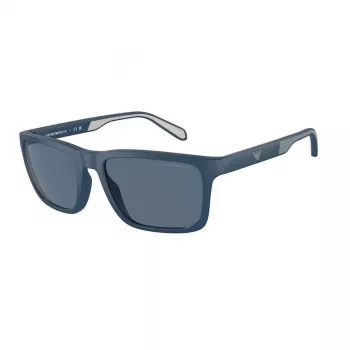 EMPORIO ARMANI EA4219-576380 Vyriški stačiakampiai akiniai nuo saulės – matinio juodo rėmelio, pilki lęšiai, 57 mm