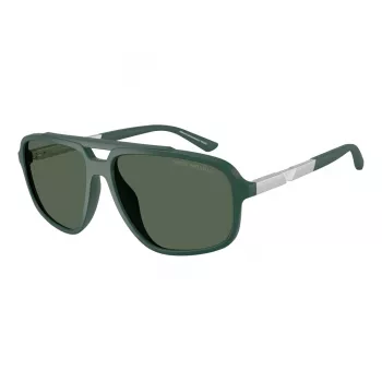 EMPORIO ARMANI EA4236U619071 Vyriški Akiniai nuo Saulės – Matinė Juoda Pilotų Įkvėpta Kvadratinė Forma, Tamsiai Pilki Stiklai, 59 mm