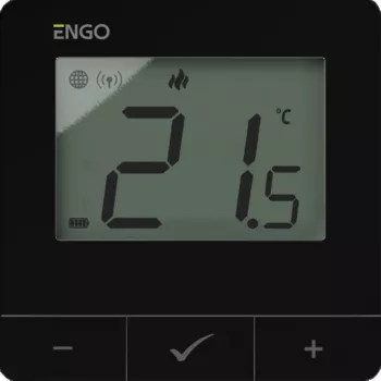 ENGO Controls E25-BATB Smart Wi-Fi Termostatas, Montuojamas Ant Sienos, Baltas
