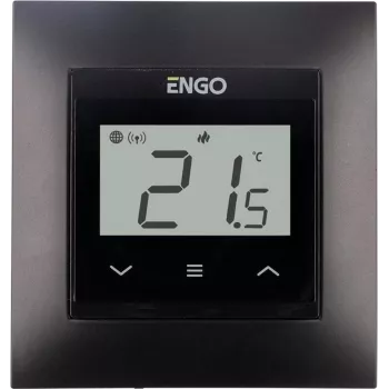 ENGO Controls E55-B įleidžiamas internetinis temperatūros reguliatorius 55x55 rėmui, Wi-Fi, juodas