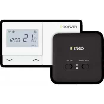 ENGO Controls E901-WIFI Smart Room Termostatas, maitinamas baterijomis, baltas