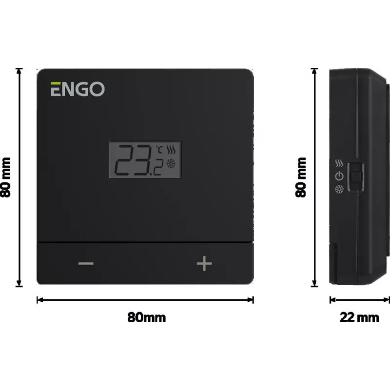 ENGO Controls EASY-230B laidas kasdienis programuojamas kambario termostatas