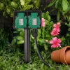 Entac lauko kištukinis lizdas su įžeminimo smaigu IP44 2-jų vietų 5m