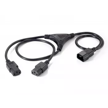 Equip 112210 Power Splitter laidas, 1,6 m, C14 į 2x C13, juodas